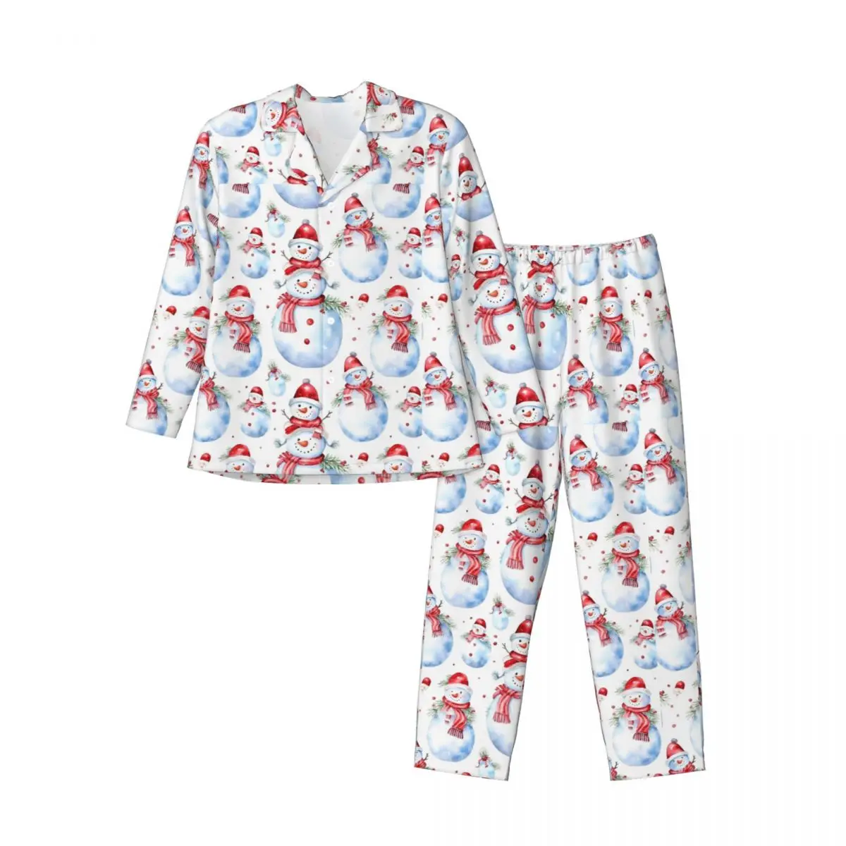 

Christmas Long-sleeved Trousers Pajamas for Men Autumn and Winter Homewear Sleepwear Sets