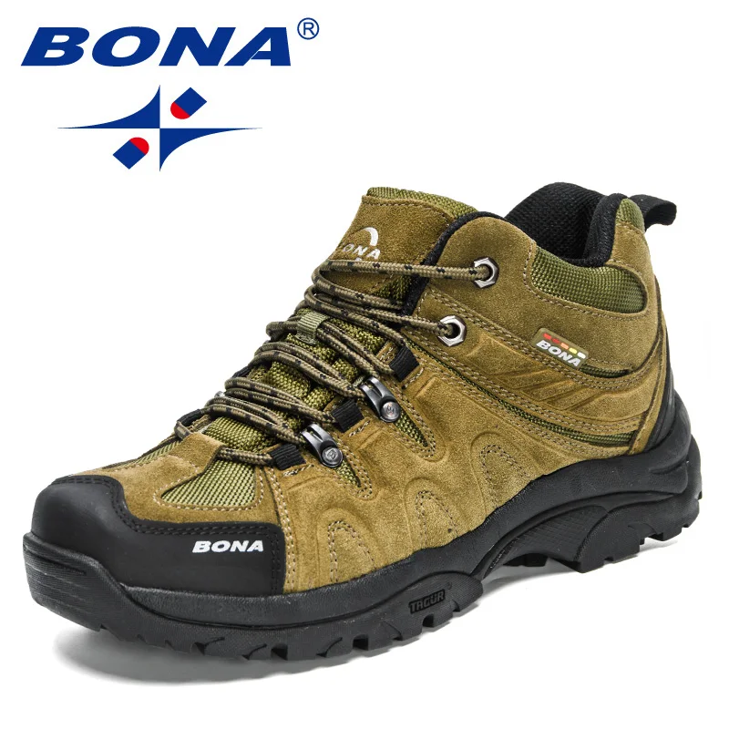 BONA-zapatos antideslizantes para hombre, calzado de senderismo transpirable, resistente al desgaste, de alta calidad, para correr y caminar al aire libre, 2024