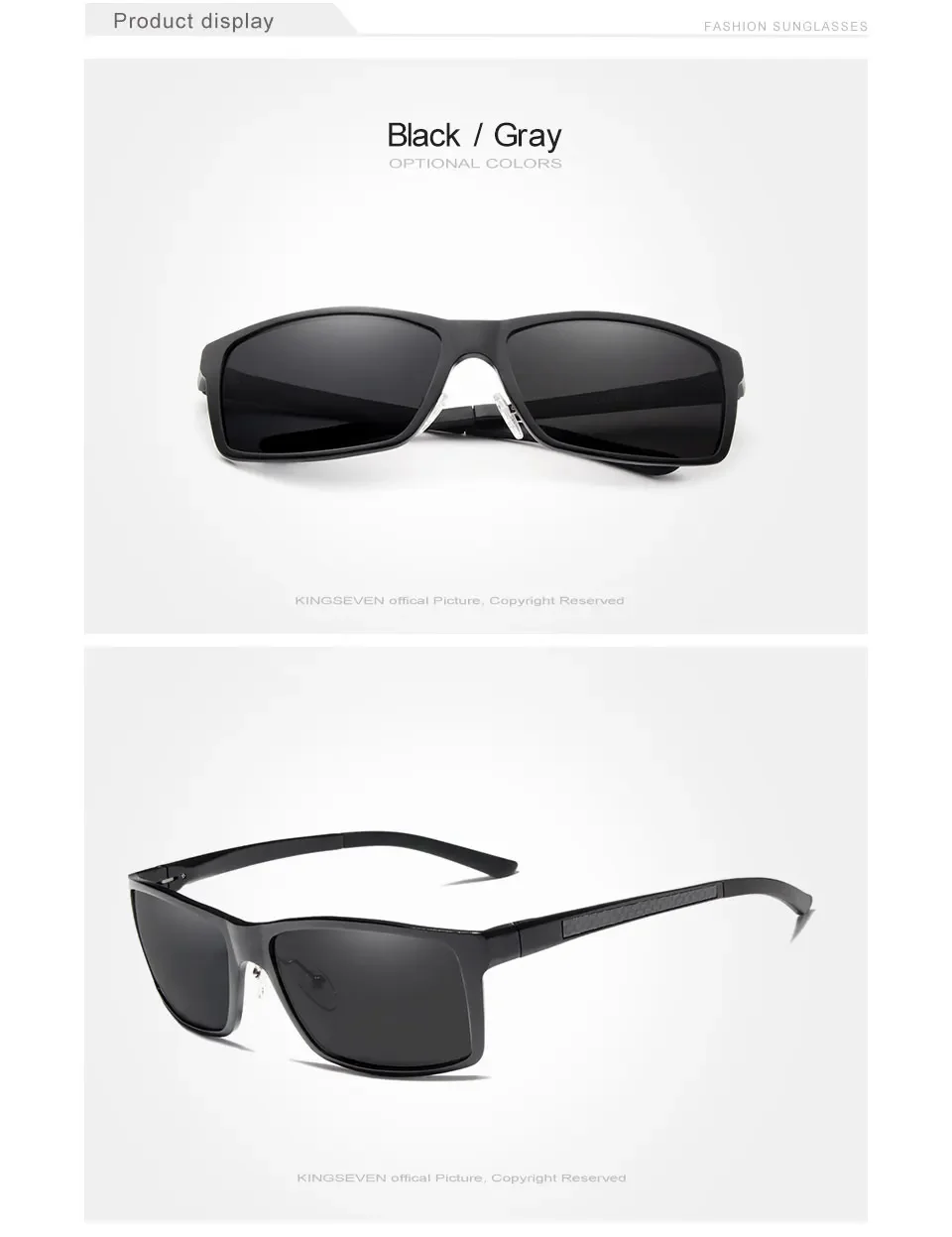 KINGSEVEN Aluminium Polarisierte Sonnenbrille Für Männer UV400 Schützen Anti-reflexion Gläser Männlich Fahren Radfahren Brillen Zubehör – Detail 5