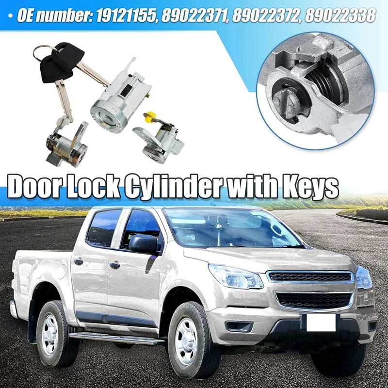 Car Front Door Locks Cylinder Ignition Switch Lock Kit With Key 19121155 89022371 For Chevrolet Colorado GMC 2006-2012 Parts