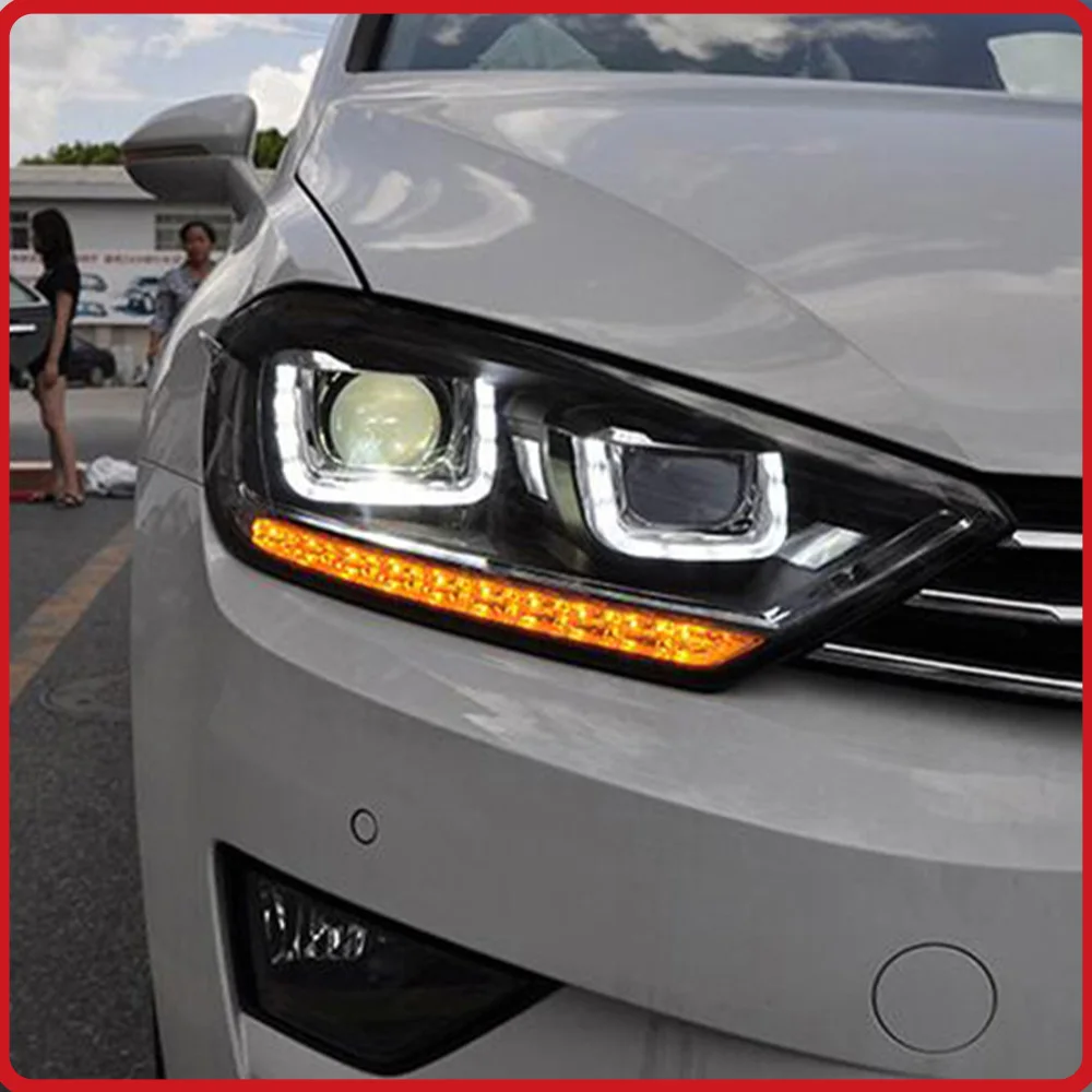 

Car Front Lamps For Golf Sportsvan 2016-2018 Headlights Assembly Upgrade LED Projector Lens Car Tools Accessories Dual U