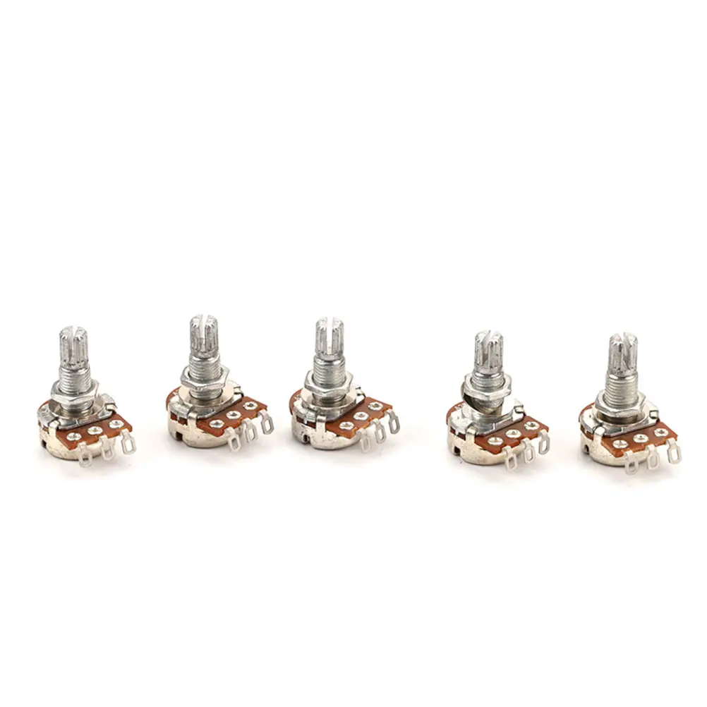 

5pcs Electric Guitar Potentiometer A25K Metal Angle Replacement For Musical Instrument Modification Small Durable Guitar Parts