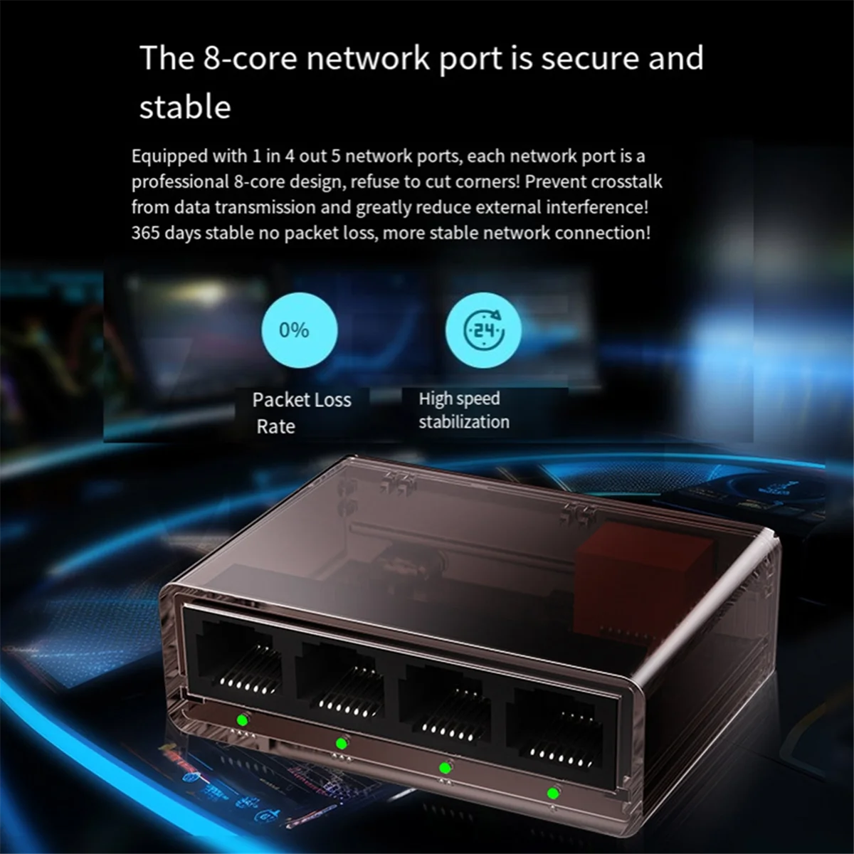 

Гигабитный сетевой кабель От 1 до 4, разветвитель, 5-портовый пластиковый корпус, гигабитный четырехпортовый сетевой коммутатор, выход 1 в 4