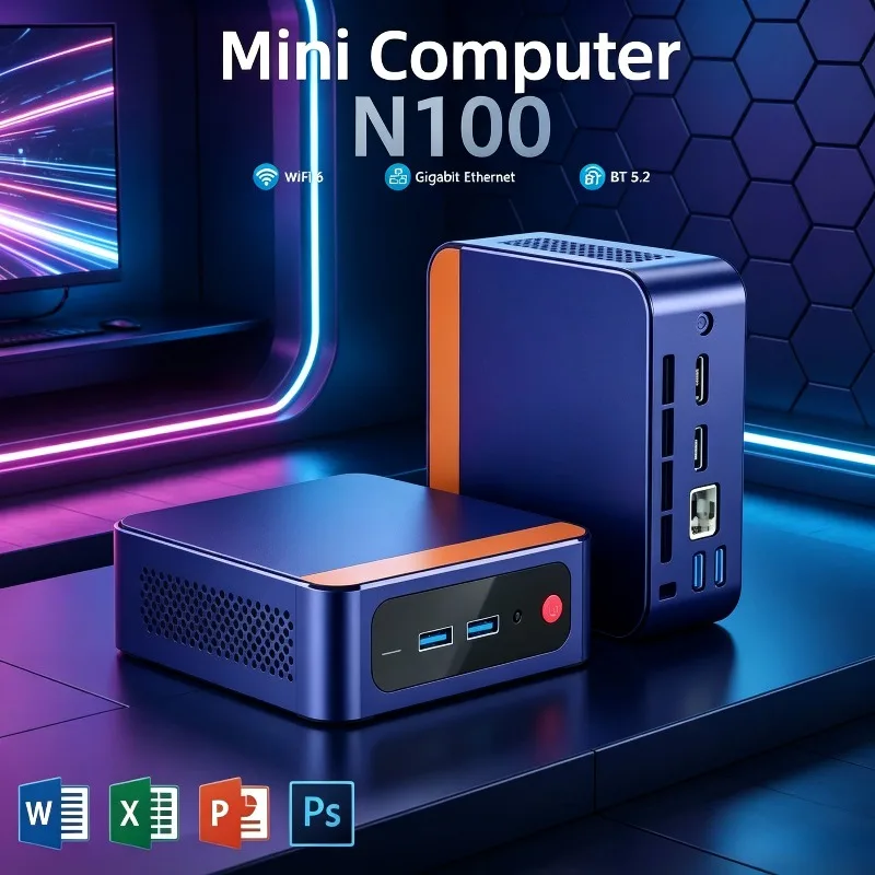 Portable office computer 12th generation N100 dual display 4K, light and thin, mini computer, education cloud endpoint.