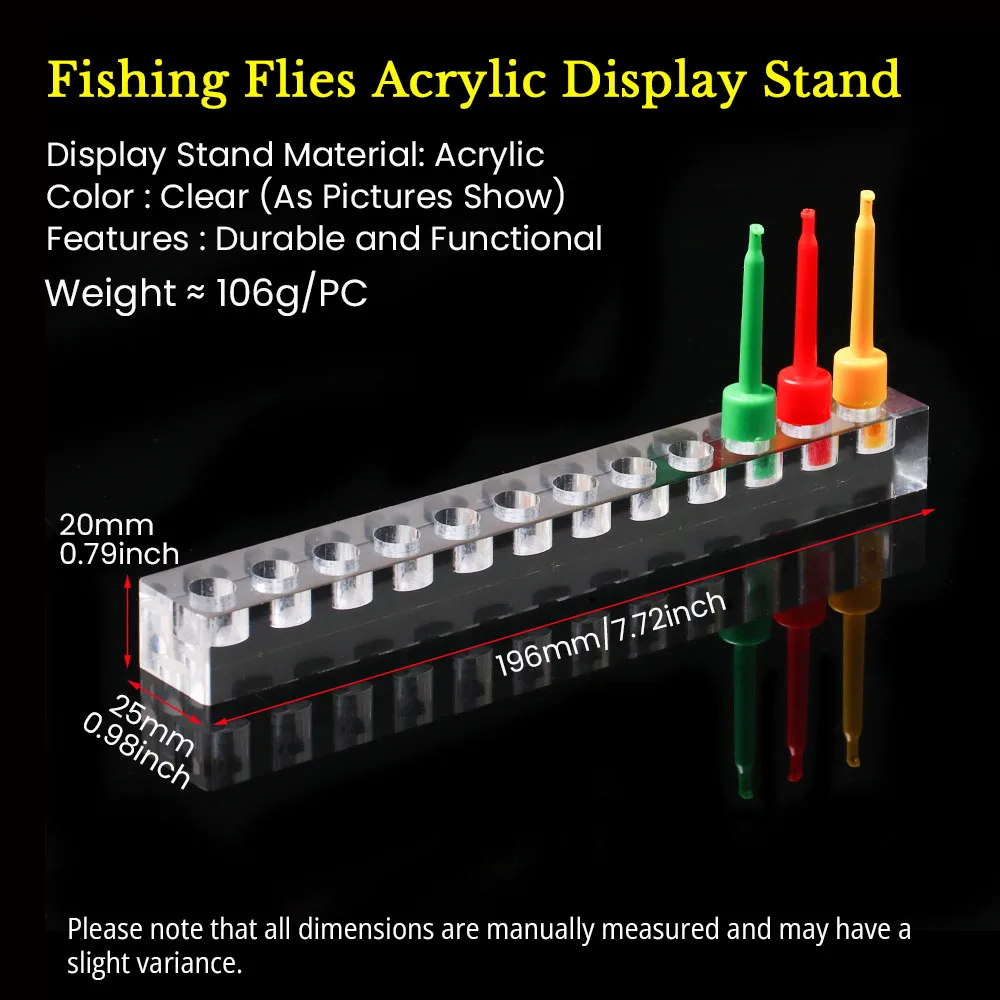 ICERIO Acrylic Fishing Flies Display Stand Lure Shelf Holder Hook Clips Storage Rack Fly Fishing Tool Accessories