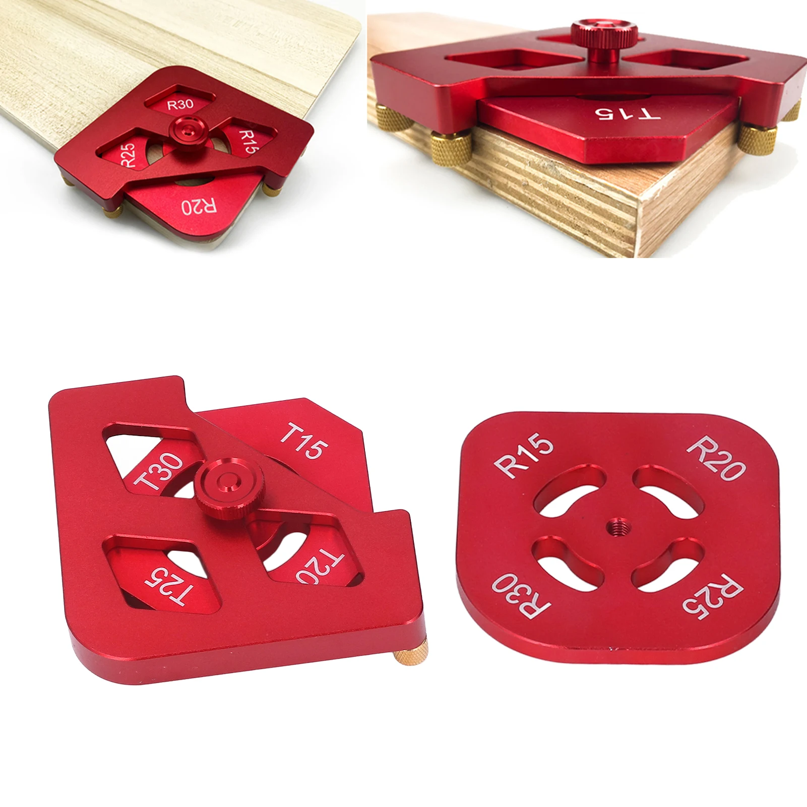 Corner Jig Round Corner Template Router Jig Router Template Aluminium Alloy Round Corner Radius Jig Tool Set Kit for Woodworking