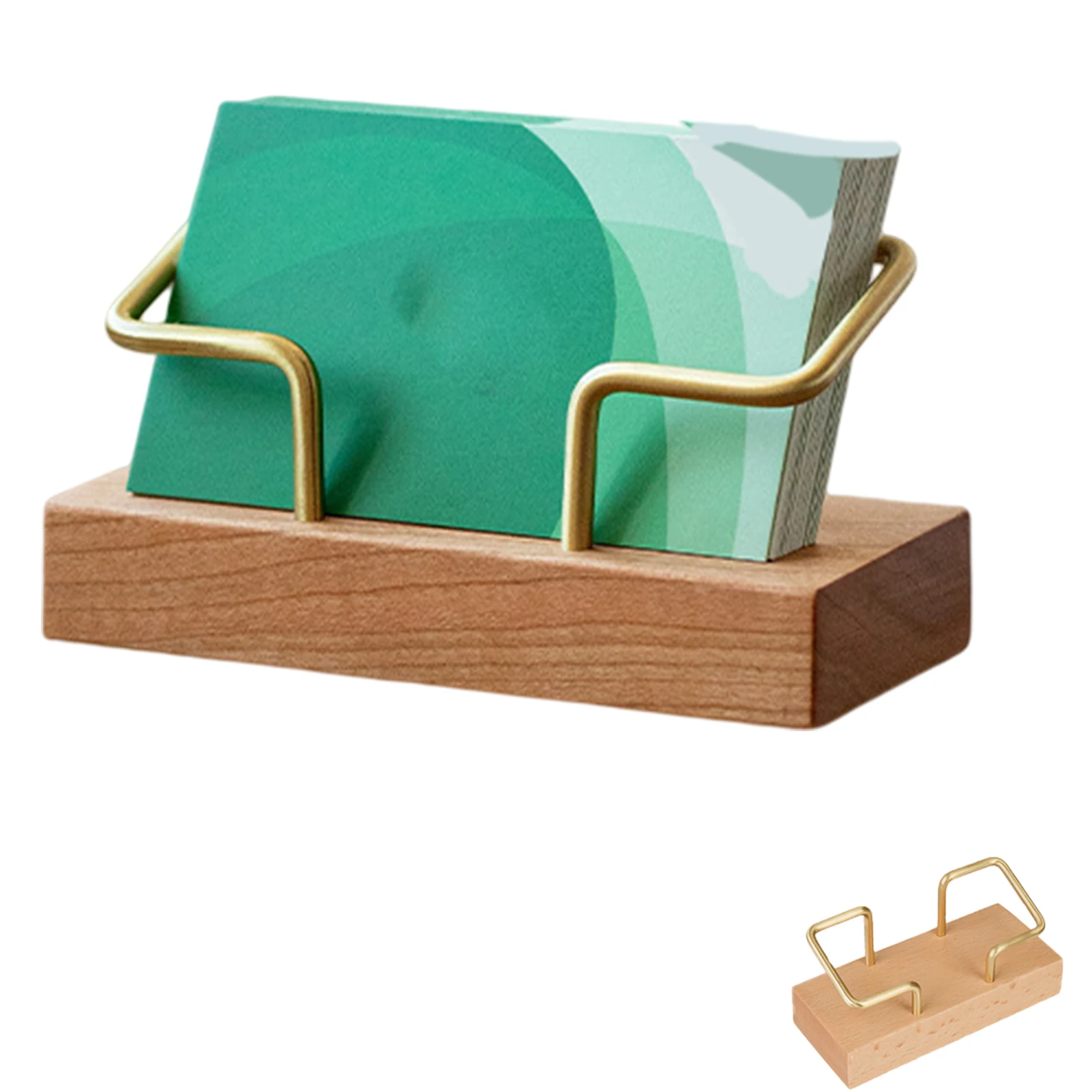 휴대용 노트 박스 범용 비즈니스 카드홀더, 책상 사무실 장식, 빈티지 솔리드 우드 금속, 남녀공용 실용적인 디스플레이