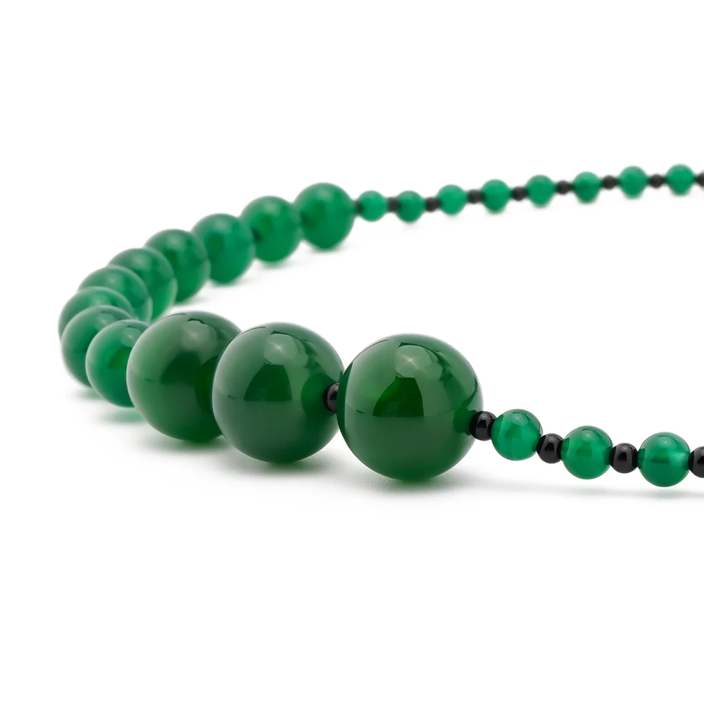 Amorita natural green agate emerald asymmetrical simple collarbone necklace