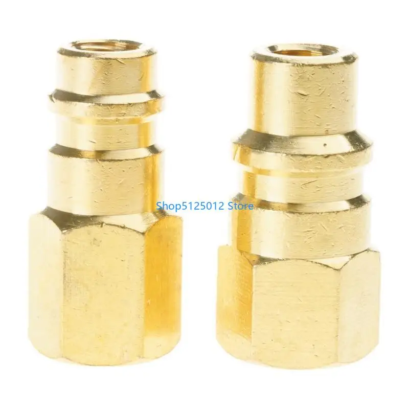 G8TC 2pcs Automotive Air Conditioning Refrigerants Adapters For 1/2ACME-LH Thread Conversion Brass Car Accessories