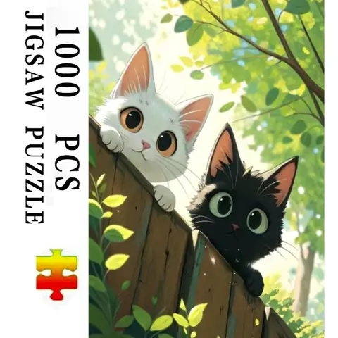 500/1000/1200/2000PCS Jigsaw Puzzle Cute Cat And Pig Cartoon Animal Art For Adults Great Weekend Relaxation And Family Fun