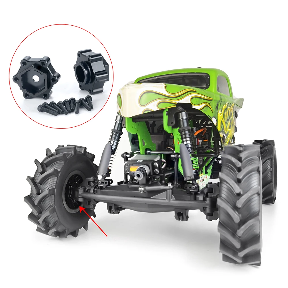 TRINOOD – adaptateur étendu hexagonal de roue, 4 pièces, élargi 5mm pour 1/8 LMT 4WD Digger Monster Buggy, pièces de mise à niveau de camion King Sling