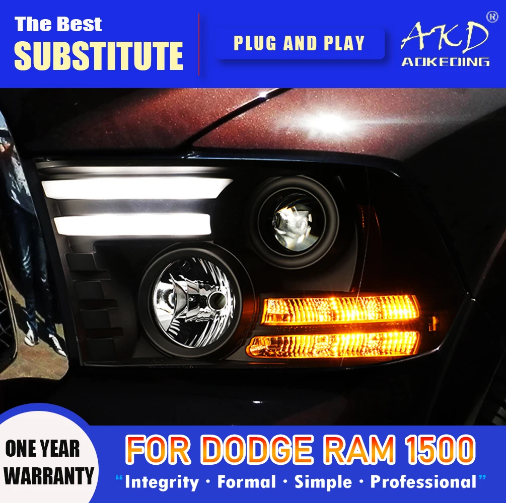 AKD Head Lamp for Dodge RAM LED Headlight 2013-2018 Headlights RAM 1500 DRL Turn Signal High Beam Angel Eye Projector Lens