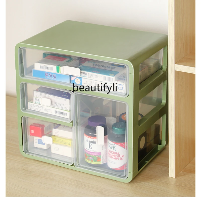 LBX Household Medicine Box Family Pack Small Cardboard Storage Box Drawer Type Large Capacity