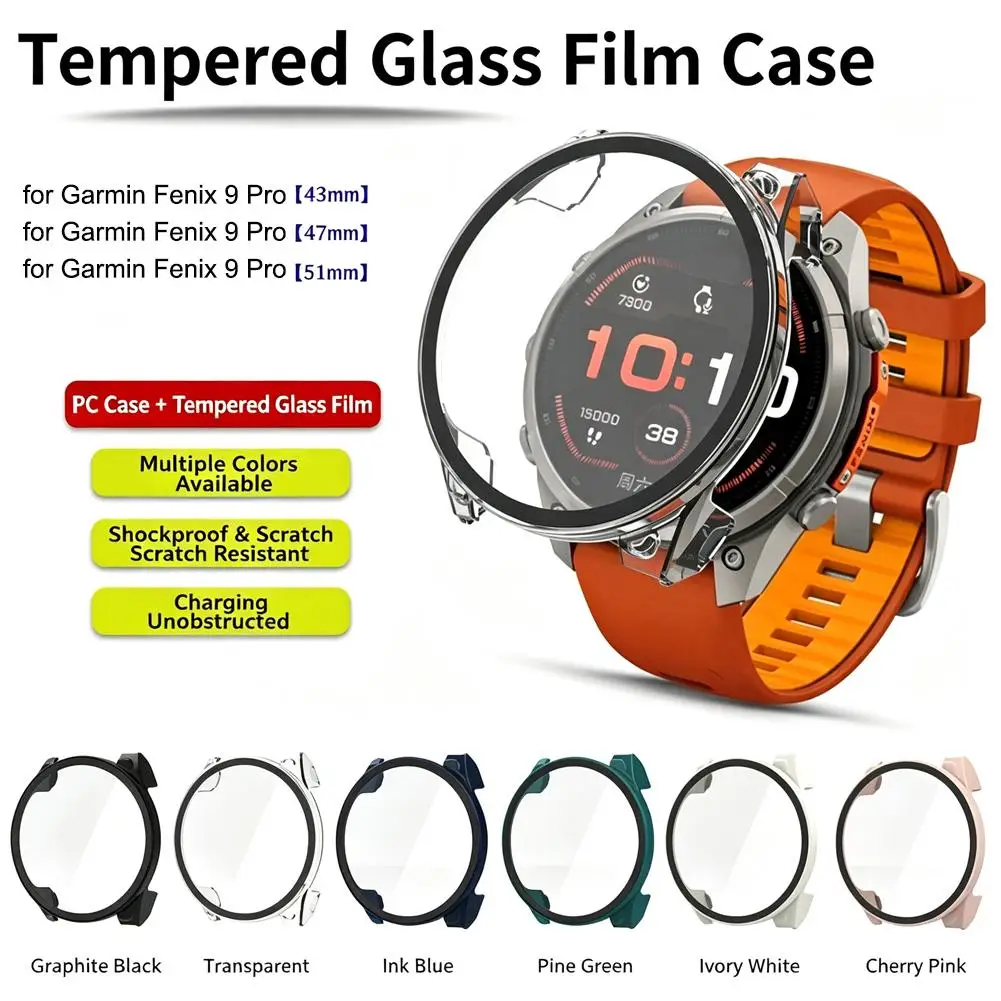 Protective Cover For Garmin Fenix 9 Pro AMOLED 51mm 47mm 43mm Case Bumper+Tempered Glass For Garmin Fenix 9 Pro Screen Protector