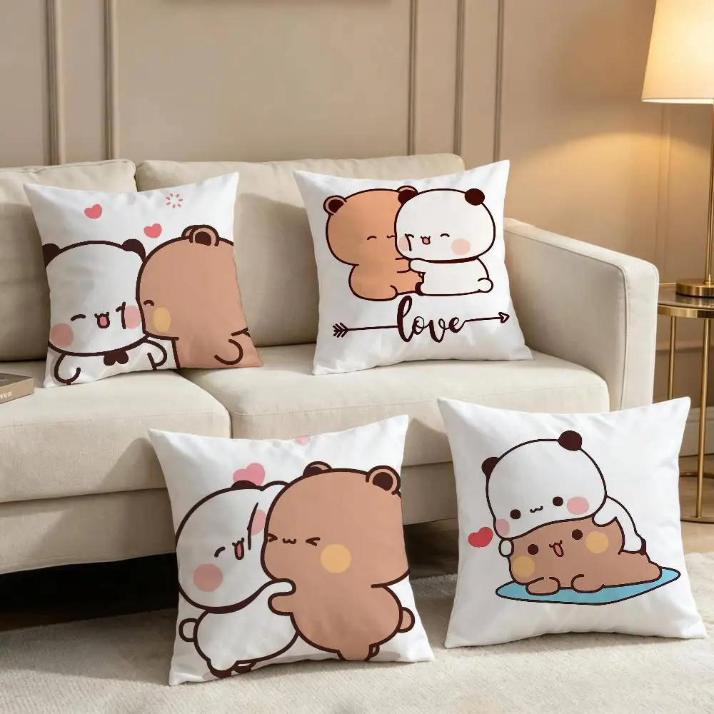 bear d-dudu cushion cover soft Pillow Case for Sofa Living Room Home office b-Bubu Decor Protective Covers