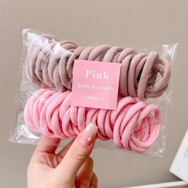 50 pz colorato Ealstic corda per capelli coda di cavallo tenere Scrunchie elastico per le donne fasce per capelli in Nylon di base elastico senza cuciture ragazze