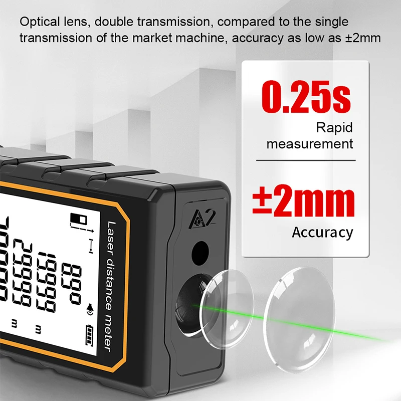 MUFASHA-Green Laser Rangefinder, Powerful Laser Distance Meter, Angle Pythagorean Measurement, 100 m, 80 m, 60 m, 40m