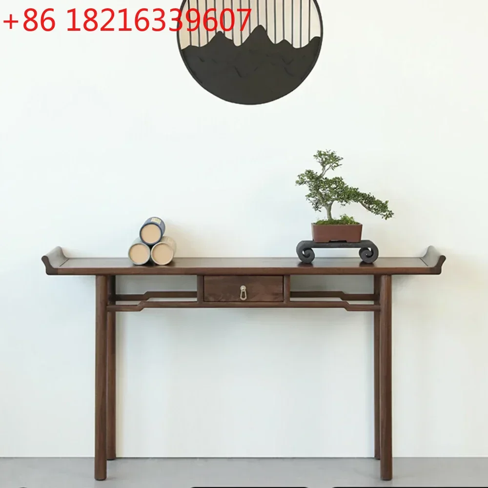 TAO New Chinese Style Console Tables Ultra-Narrow Solid Wood Strip Table Side View Foyer Altar