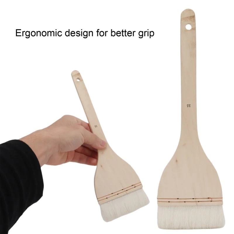 3.5In Wool Paint Brush Ergonomic Wood Handle Design 3.5in Soft Smoothing Oil Painting Board Brush