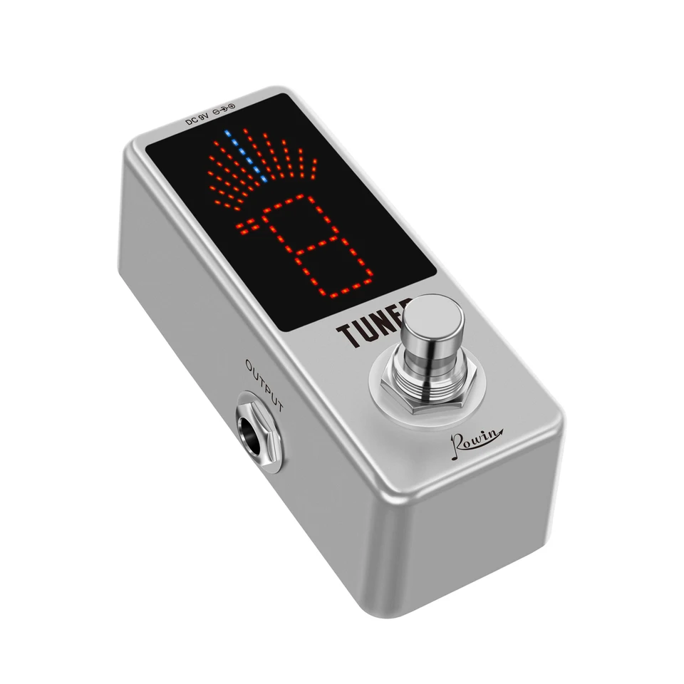 Rowin LT-910 Guitar Tuner Mini Chromatic Tuner Pedal Effect LED