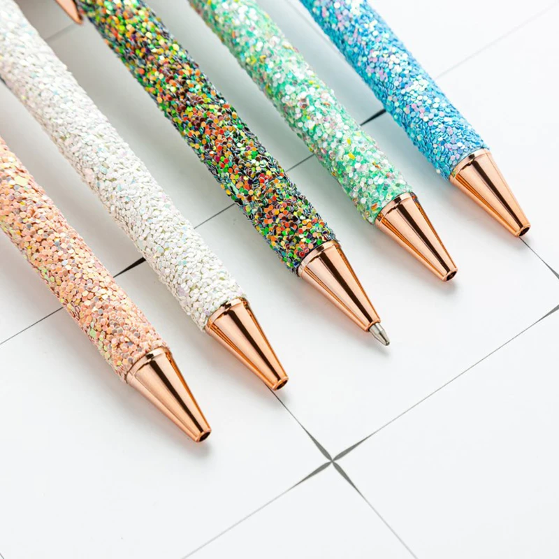 1Pc Luxury Cute Sparkly Ballpoint Pen Wedding Metal Stationery School Office Supply High Quality Pens