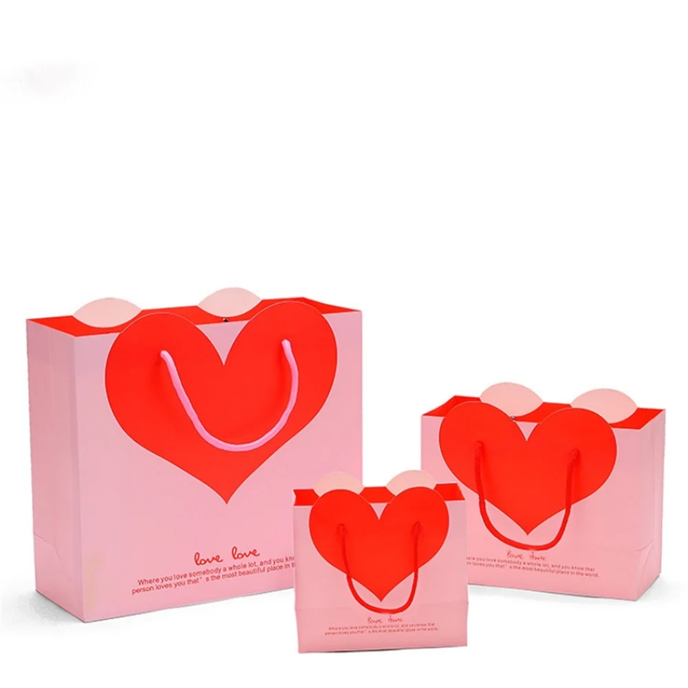 S/M/L Valentine'S Day Gift Carrying Bag Wedding Candy Special Carrying Bags Anniversary Gift Packaging Open Top Bag Party Supply