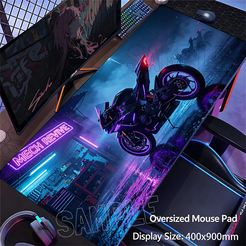 Large Gaming Mouse Pad Motorcycle Design Moto Lover Anti Slip Desk Mat Stitched Edge Table For Laptop PC Gamer Game Accessories