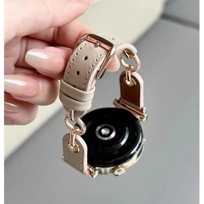Couro de couro fino de metal adequado para pulseiras HW Watch Fit3/Fit4 e pulseiras HW Band 8/9/10NFC feitas à mão