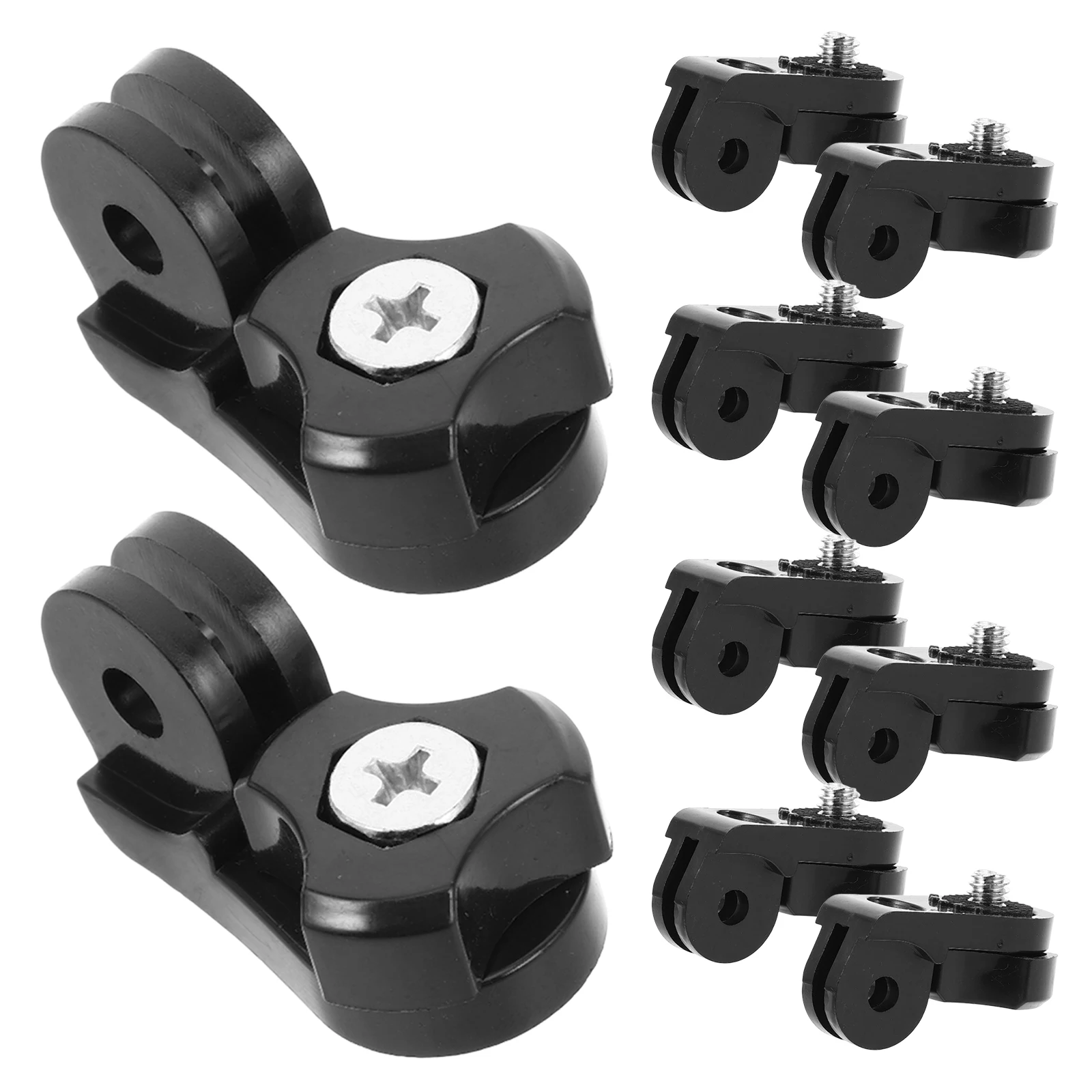 

10pcs Action Camera Phone Tripod Camera Adapter Screw Mount Adapter Clamp Long Screw Mount Accessories Black Abs
