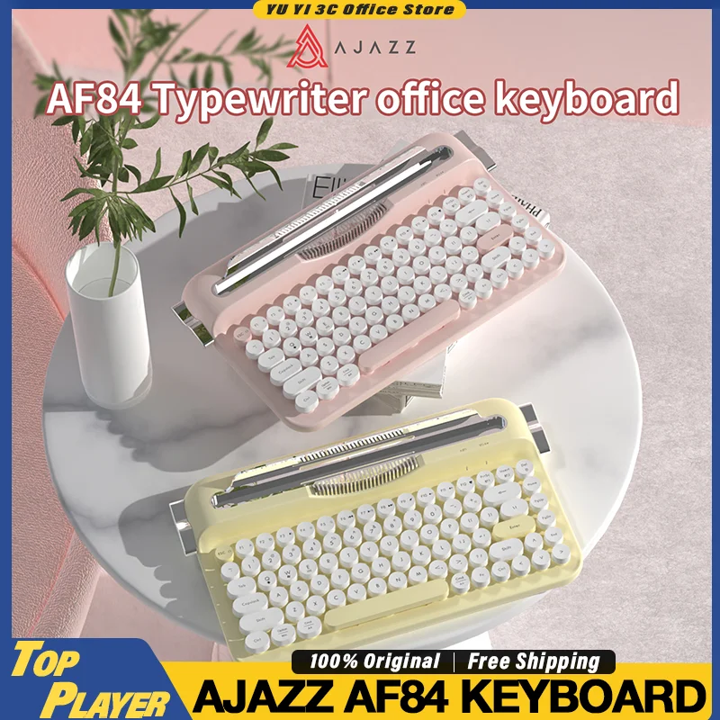 

Беспроводная клавиатура AJAZZ AF84 Supprt BT5.0 2,4G с низкой задержкой для ПК Mac Android iOS, клавиатура с батареями AAA