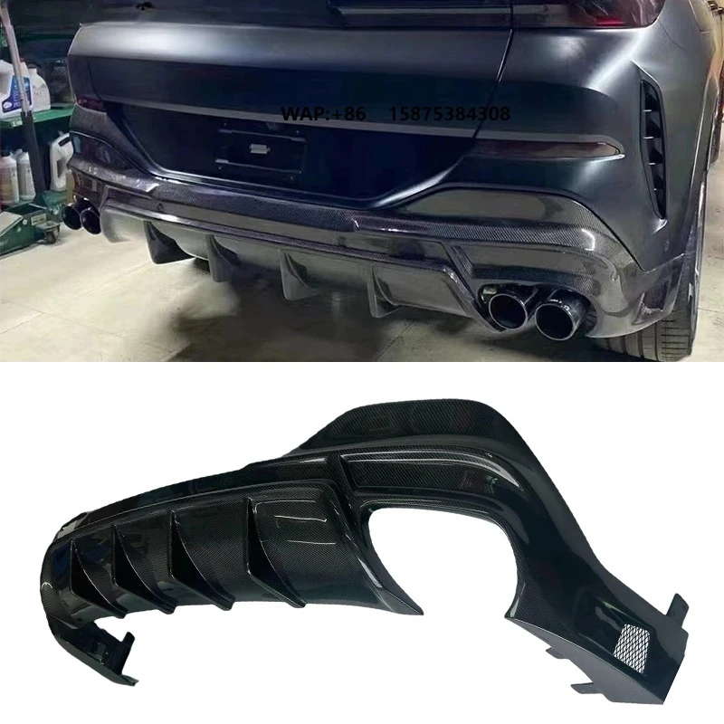 For X6 G06 2020-2024 AC Style Carbon Fiber Rear Lip Rear Diffuser Bumper Lip