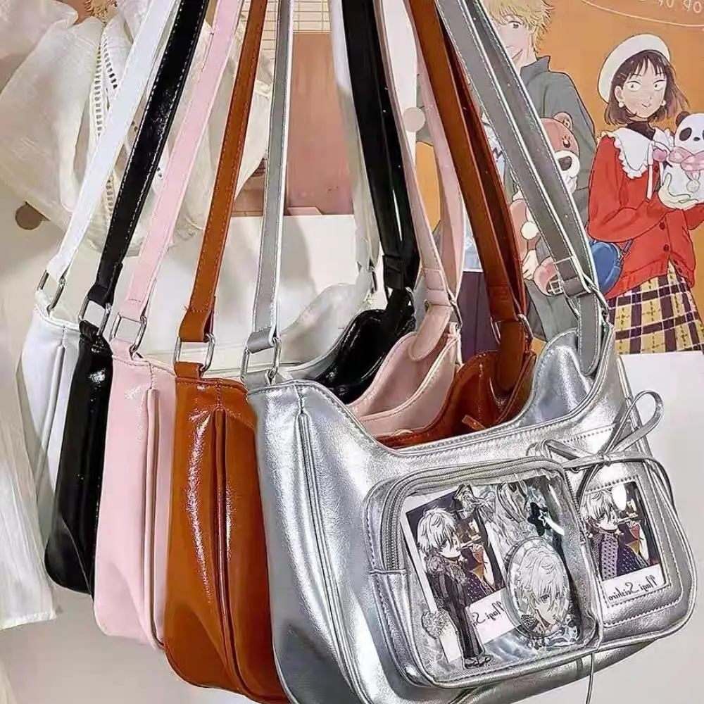 

HOT Girl Transparent Messenger Bag Y2K Women Fashion Shoulder Crossbody Bag Large Capacity Multi Pocket Bag Japanese Designer
