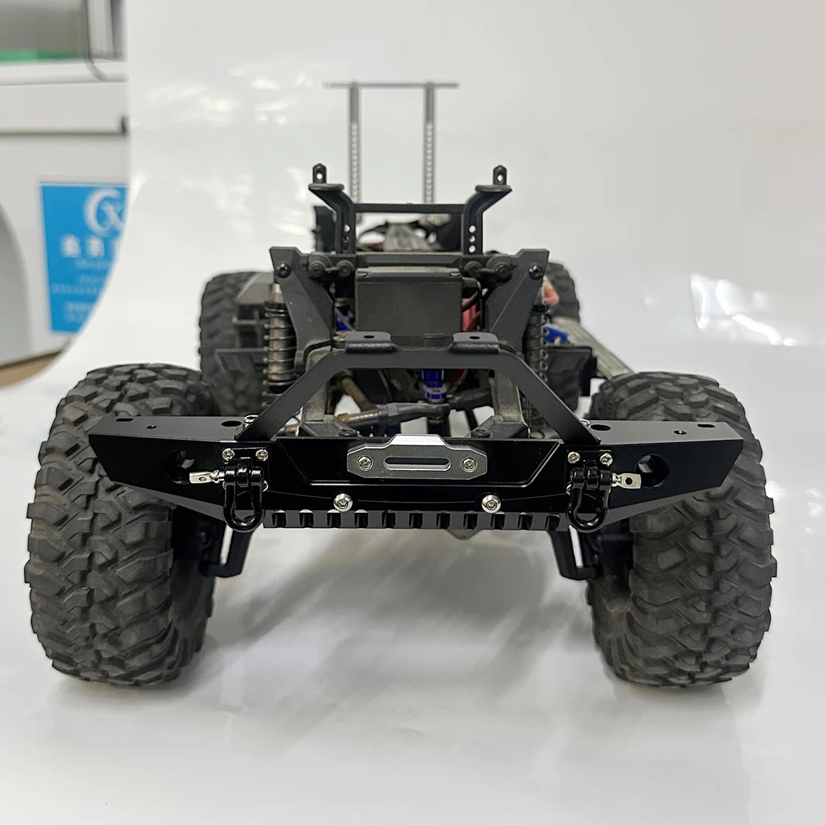 กันชนหน้าโลหะพร้อมห่วงลากสำหรับรถบังคับวิทยุขนาด 1/10 รุ่น Traxxas TRX4 Axial SCX10 90046 90047 SCX10 II อะไหล่อัพเกรด