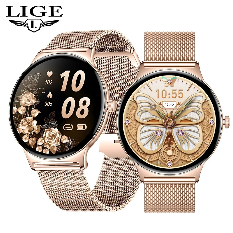 

LIGE Smart Watch Women 1.43"AMOLED Sport Fitness Watch Heart Rate Sleep Blood Pressure Monitor Waterproof Smartwatch Android iOS