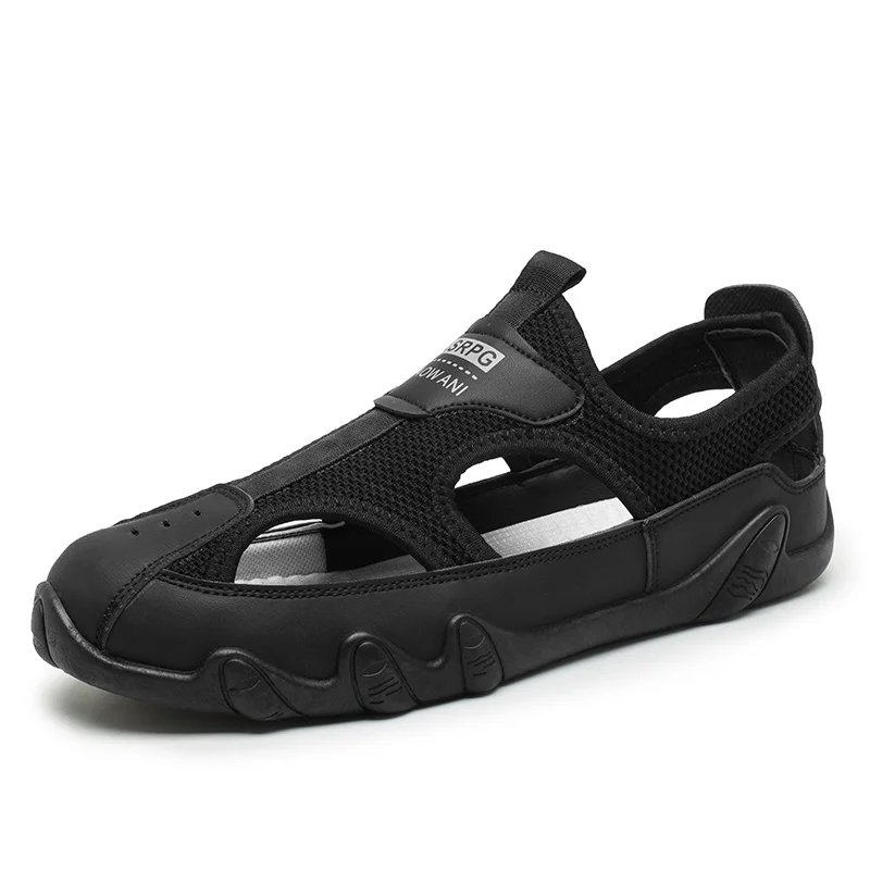 

Men's summer beach sandals, fashionable and versatile trendy shoes, motorcycle breathable toe cap, casual sports shoes
