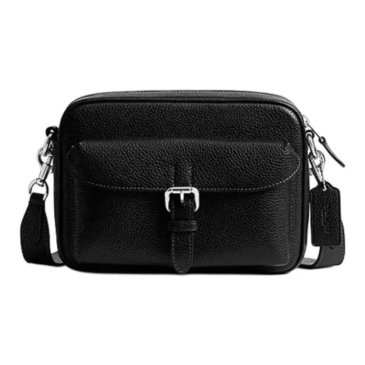 COACH Cow Leather Crossbody Bags Small Men's Black CW218-SVBK