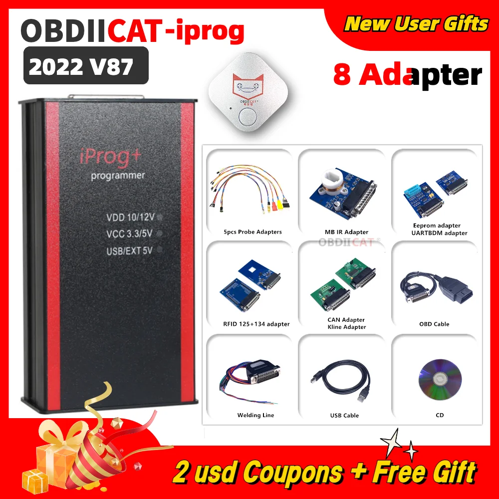 V87 IPROG Porgrammer 11Adapter IR MB Adapters IPROG CAN-BUS Adapter IPROG Kline Adapter With Best Price