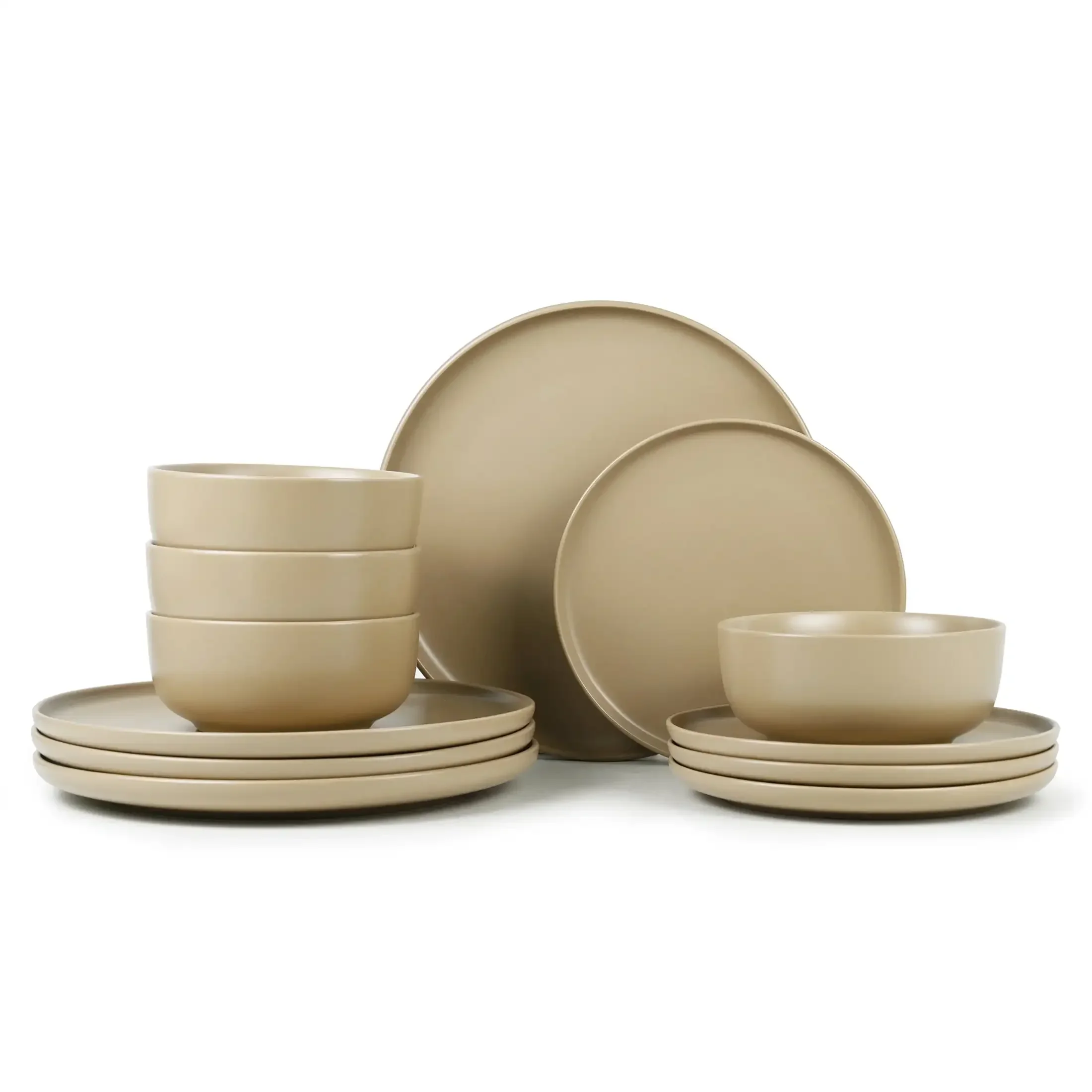 

Alessandra Brown 12-Piece Stoneware Dinnerware Set Dinner Set Plates And Dishes