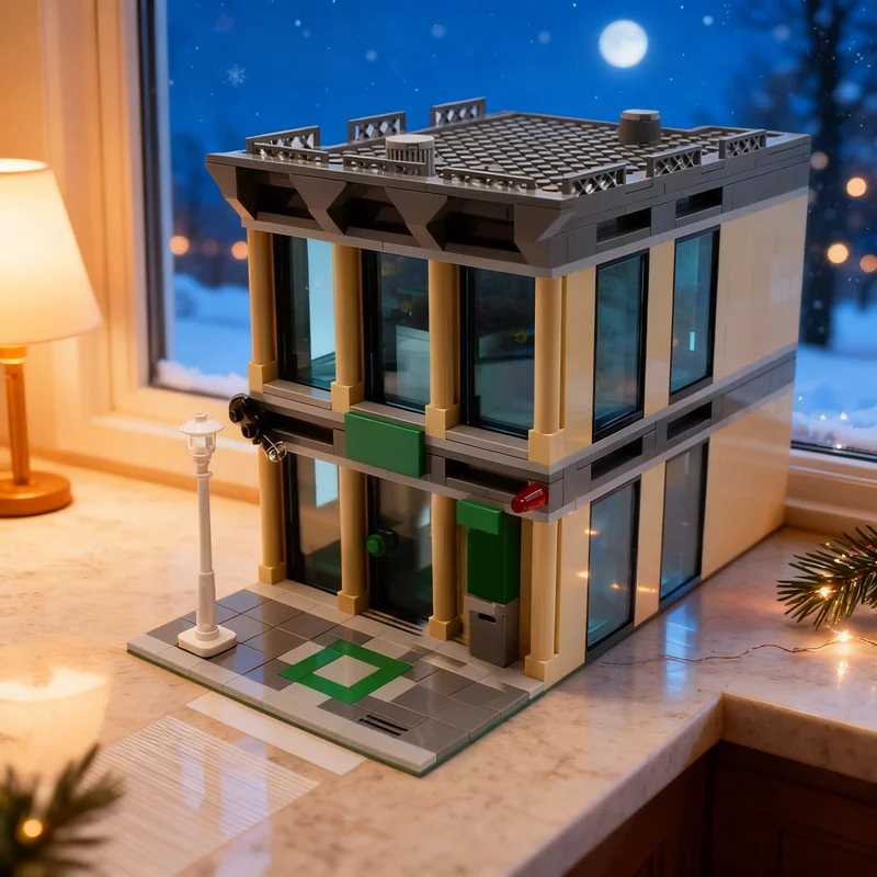 792pcs MOC City Bank Branch Modular Buildings Model Building Blocks Architecture Christmas Gifts Toys Craft Education Display