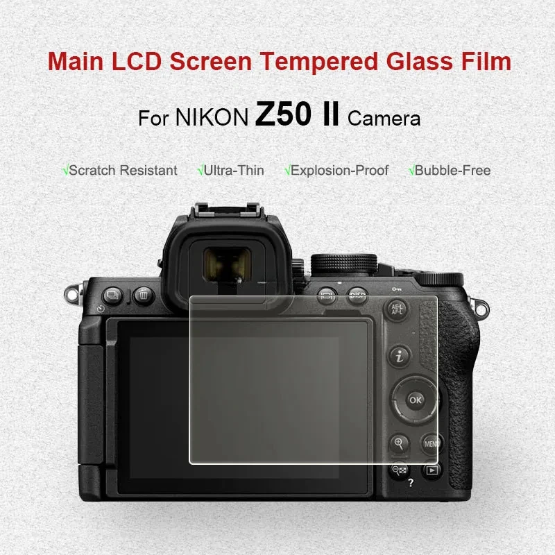 For Nikon Z50II Z50 II Mark2 MarkII，9h Tempered GLASS Film Camera Screen Protector  Scratch Resistant and Scratch Resistant