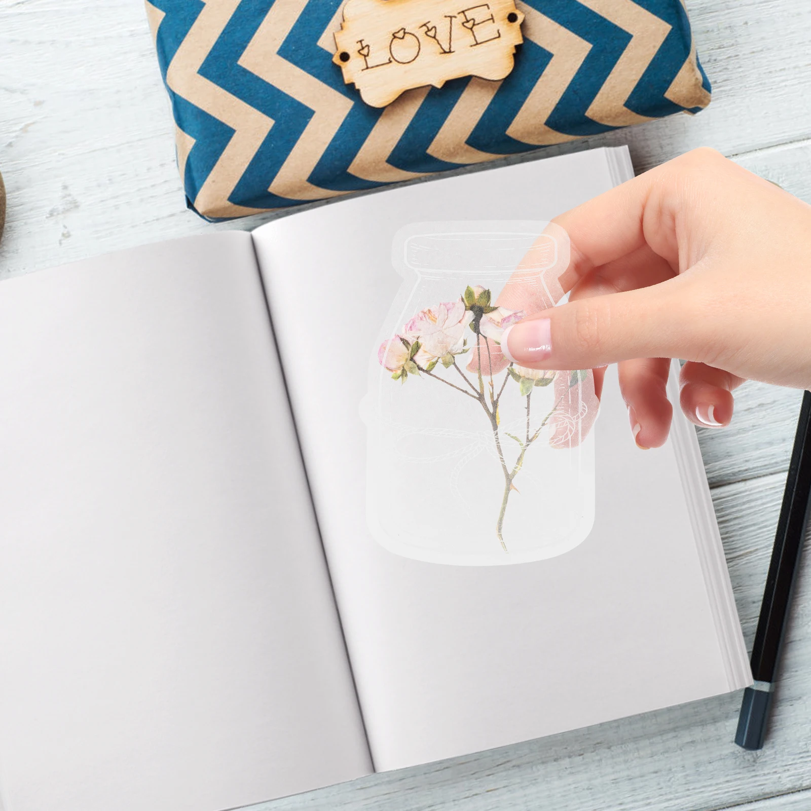 

20 Sheets Bookmark Kit DIY Pressed Flower Dried Pet Transparent Bookmarks Student Plastic Stickers Crafting Project Vibrant
