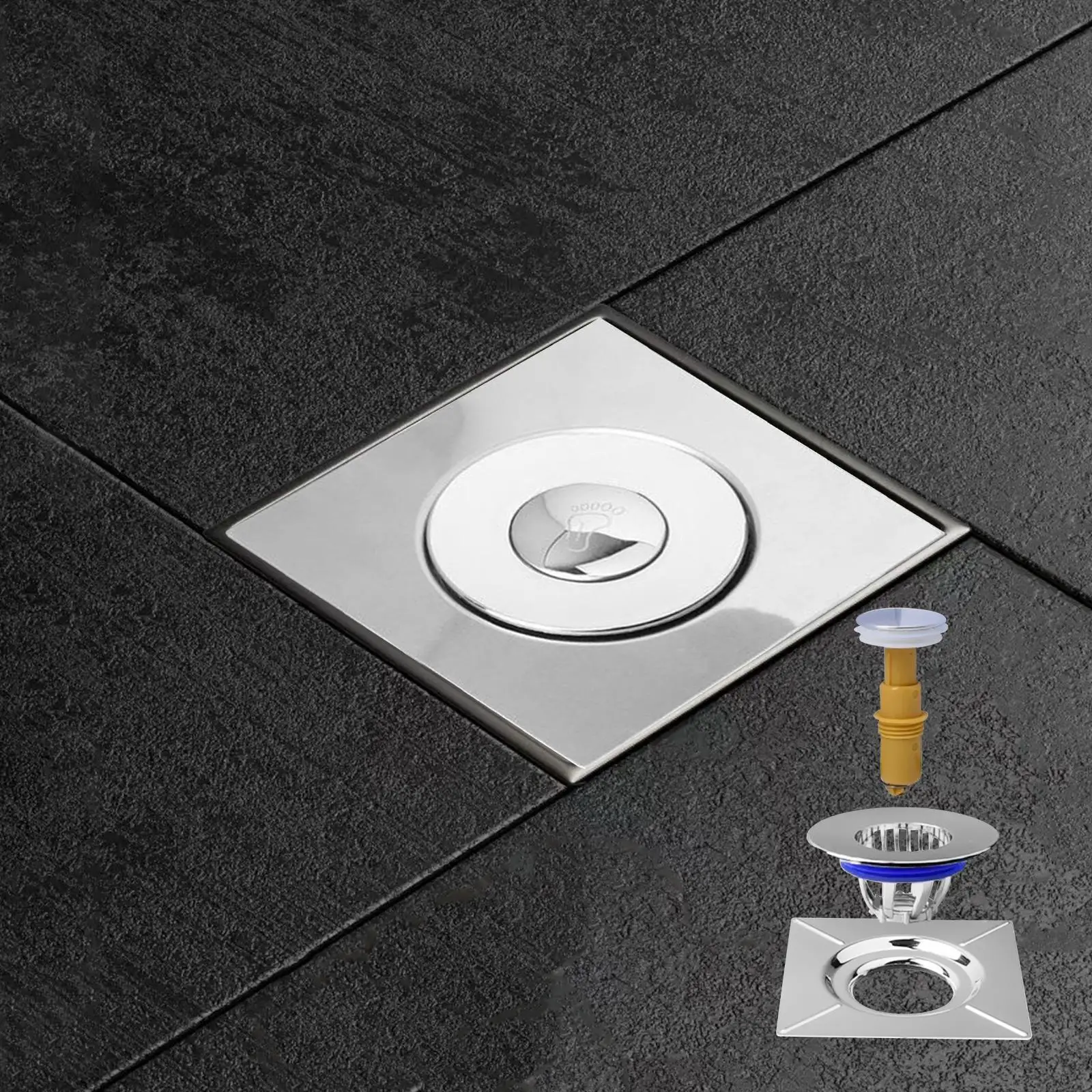 Bounce Design Floor Drain Odor Resistant Core Foot Pedal for Bathtub Washing