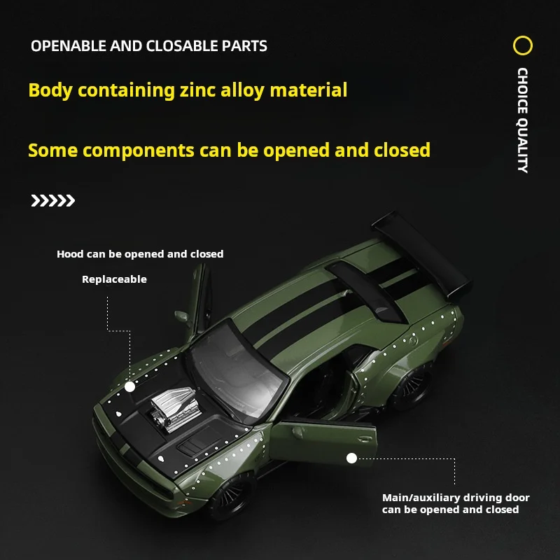   MSZ 1:36 Dodge Challenger voiture modifiée modèle de remplacement de voiture de sport jouet pour enfants et garçons Collection de voiture ornement