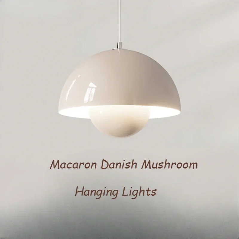 Nordic Led Color Chandelier Macaron Danish Mushroom Hanging Lights Restaurant Kitchen Pendant Lamp Home Luminaire LED Lighting