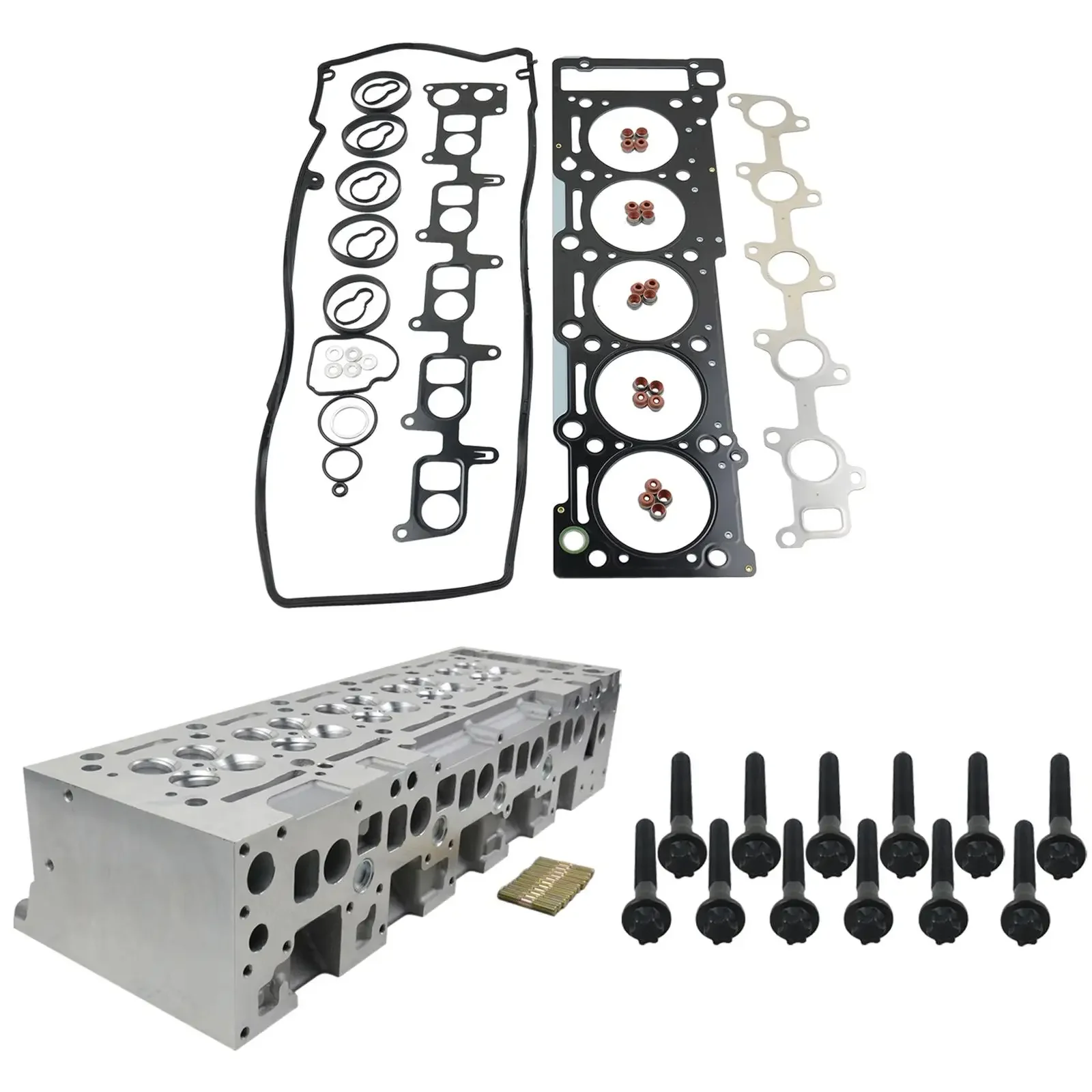 رأس الأسطوانة AP02 لسيارة Mercedes C/E/G/M Class 270 CDI OM 612 بما في ذلك الصمامات + مسامير + مجموعة حشية رأس الأسطوانة الجديدة #6