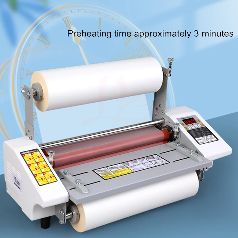 Desktop Cold and Hot Laminating Machine Double-Sided A2 A3 Paper Rolling Laminator Four Rollers for Worker Card Film Photo