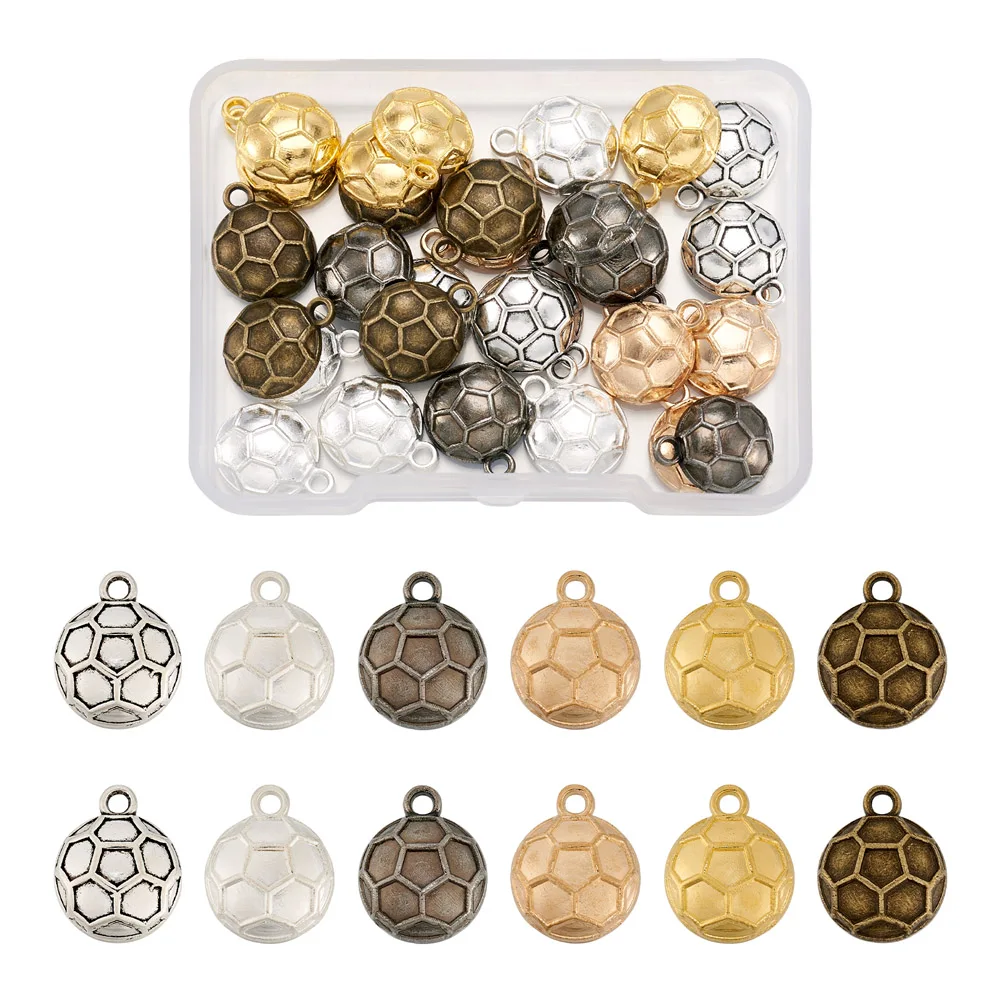 

36Pcs Football Pattern Alloy Charms Sports Soccer Ball Pendant For DIY Earring Necklace Bracelet Jewelry Making Accessories