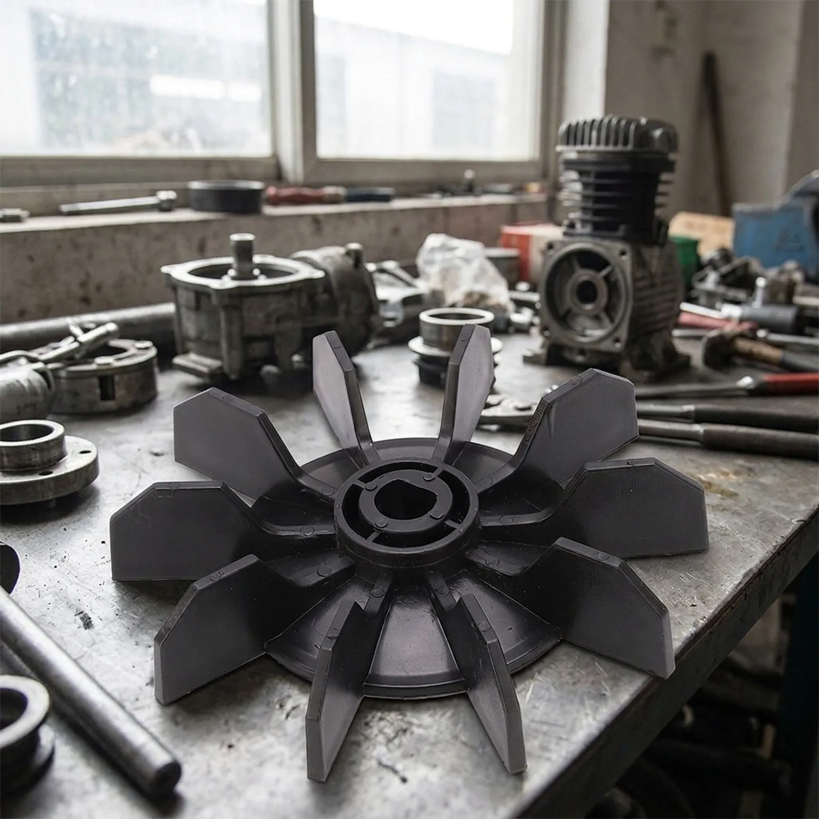 10-Blade Air Compressor Fan Replacement with 0.5 Inch ID Designed for Inline Linear Motor Compressor Applications