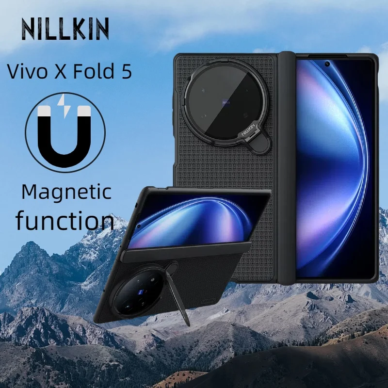 

Чехол Nillkin для Vivo X Fold 5, магнитный суперматовый защитный чехол для камеры с подставкой, жесткий защитный чехол для ПК с защитой от отпечатков пальцев