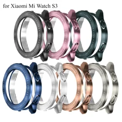 Cover for Xiaomi Mi Watch S3 Case Accessories PC Protector Shell for Mi Watch S3 Electroplated Wire Drawing Hollow Case+bezel